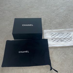 Chanel empty box w/ 2 dust bags, black and white
